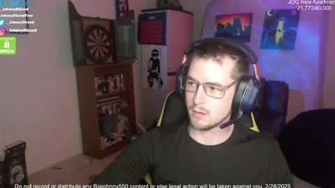 Snapshot of bigjohnny550 chatting on February 28, 7:03 pm Johnny D Good online show from February 28, 7:03 pm