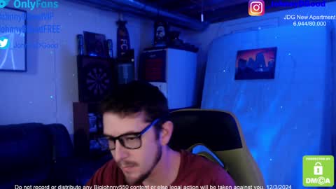 Snapshot of bigjohnny550 chatting on December 4, 12:13 am Johnny D Good online show from December 4, 12:13 am