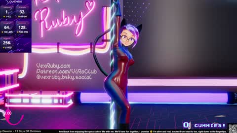 Snapshot of vexruby chatting on December 8, 1:08 am Vex Ruby online show from December 8, 1:08 am