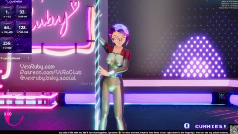 Snapshot of vexruby chatting on January 24, 2:07 am Vex Ruby online show from January 24, 2:07 am